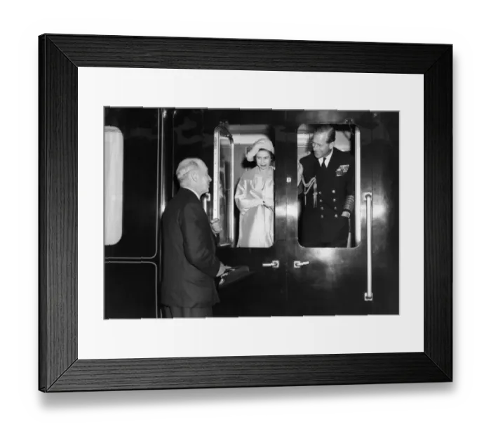 Framed Print : The Queen & Prince Philip on Royal Tour at Totnes, Devon, 1962