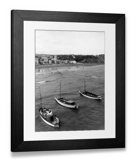 Framed Print : Boats near The Grand Pier at Teignmouth, Devon, September 1933