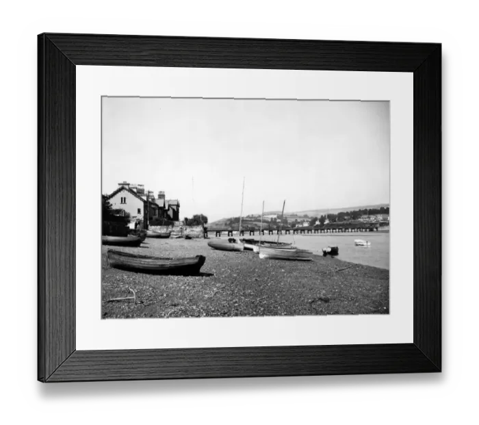 Framed Print : Shaldon Beach and Bridge, Devon, September 1933