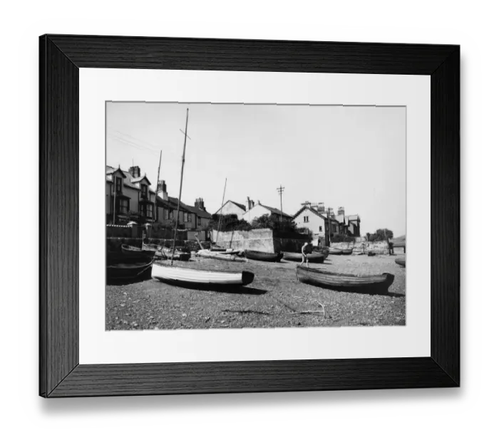 Framed Print : Boats on Shaldon Beach, Devon, August 1937 Framed Print : Boats on Shaldon Beach, Devon, August 1937