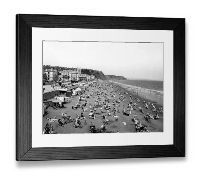 Framed Print : East Beach at Teignmouth, Devon, August 1937 Framed Print : East Beach at Teignmouth, Devon, August 1937