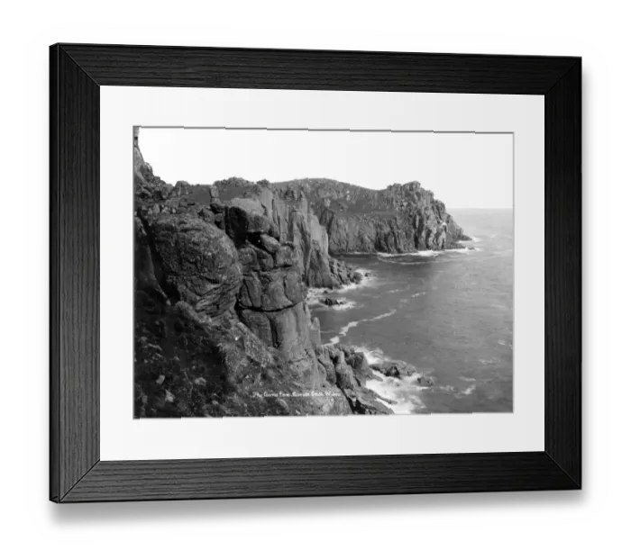 Framed Print : Lions Den, Lands End, Cornwall, February 1924 Framed Print : Lions Den, Lands End, Cornwall, February 1924