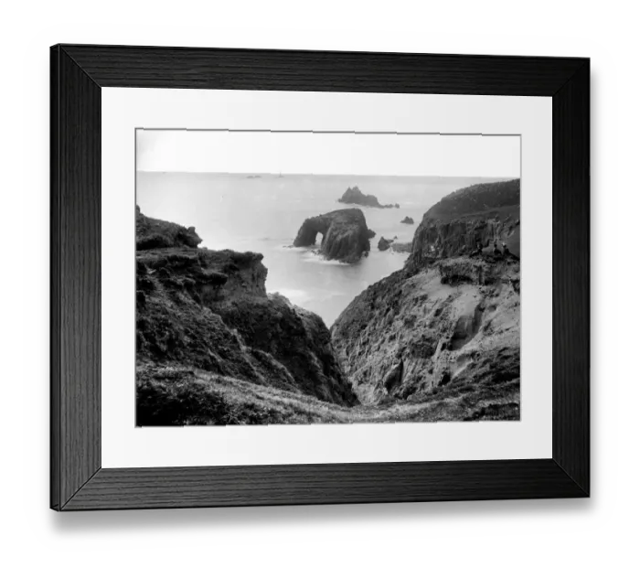 Framed Print : Lands End, View towards Longships, February 1924 Framed Print : Lands End, View towards Longships, February 1924