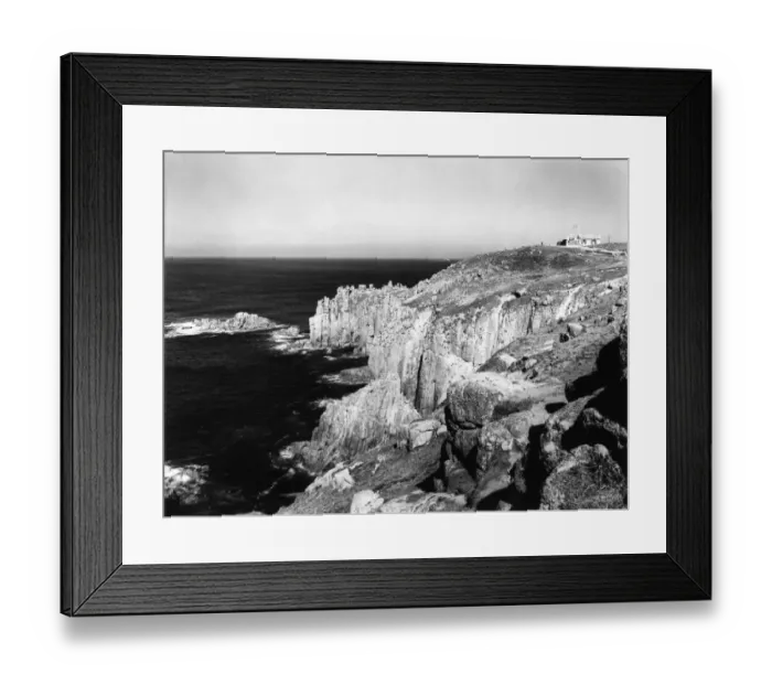 Framed Print : Lands End & The First and Last House, Cornwall, c. 1950 Framed Print : Lands End & The First and Last House, Cornwall, c. 1950