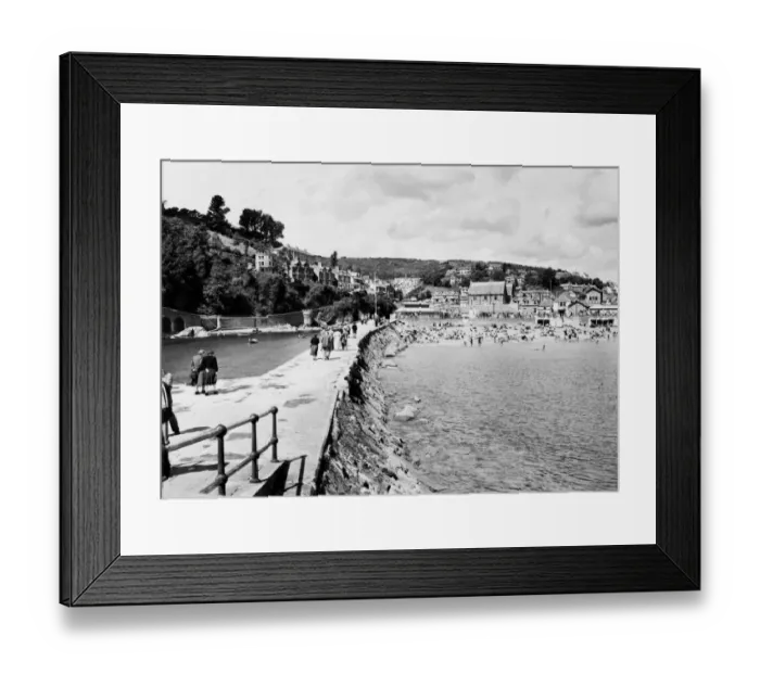 Framed Print : Looe Beach from Banjo Quay, Cornwall, August 1951 Framed Print : Looe Beach from Banjo Quay, Cornwall, August 1951
