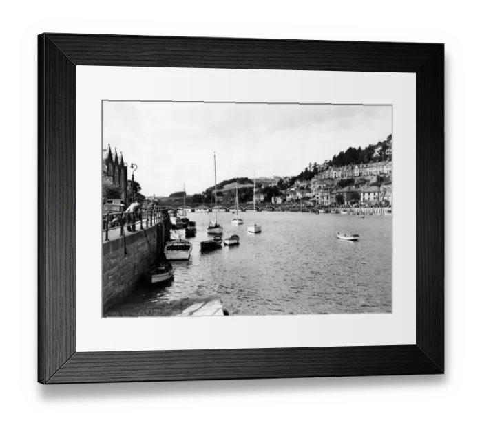 Framed Print : Looe Harbour, Cornwall, August 1951 Framed Print : Looe Harbour, Cornwall, August 1951