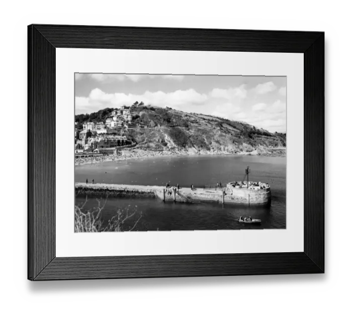 Framed Print : Looe, Banjo Pier and Beach, Cornwall, August 1951 Framed Print : Looe, Banjo Pier and Beach, Cornwall, August 1951