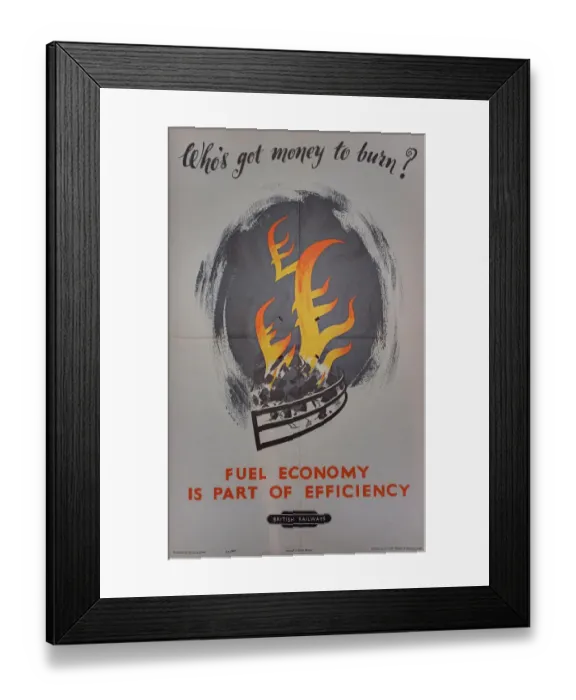 Framed Print : British Railways Fuel Economy Poster
