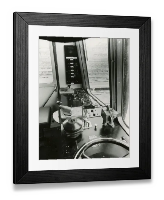 Framed Print : The drivers cab of Class 122 Diesel Car W55000 in 1958 Framed Print : The drivers cab of Class 122 Diesel Car W55000 in 1958
