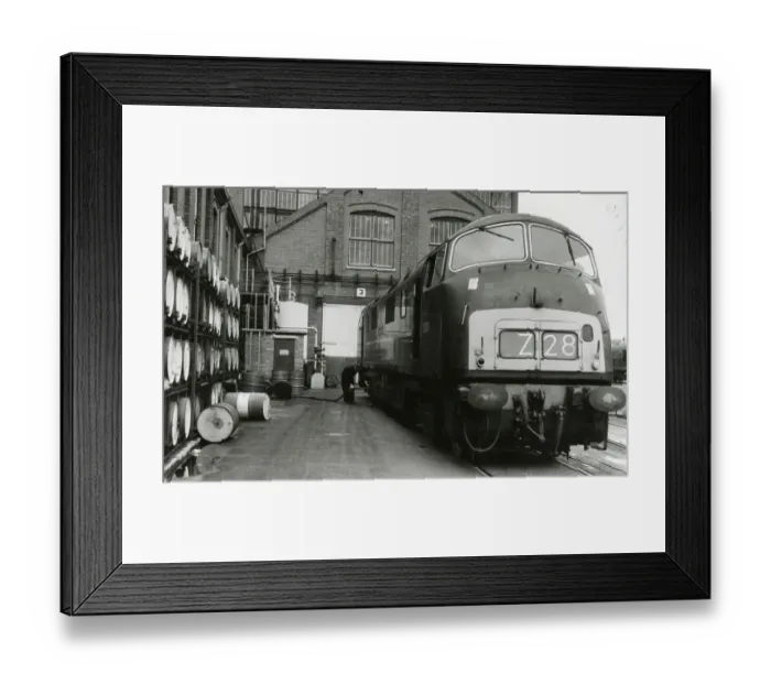Framed Print : Class 42 Warship Locomotive No. D830 Majestic refuelling plant at Swindon Works