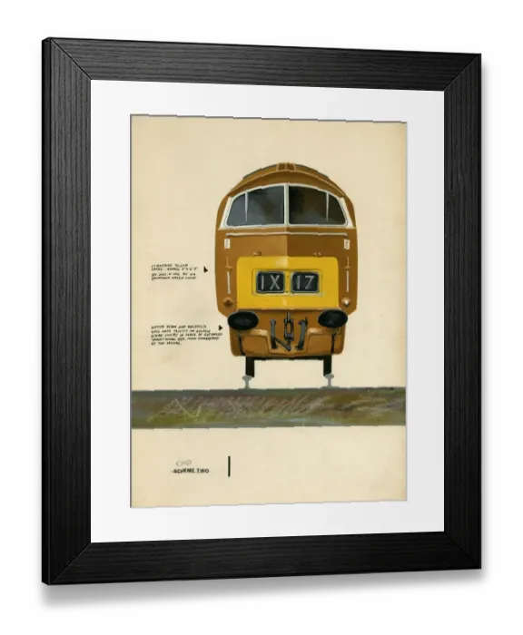 Framed Print : Livery diagram for a Class 52 Western locomotive in 1963