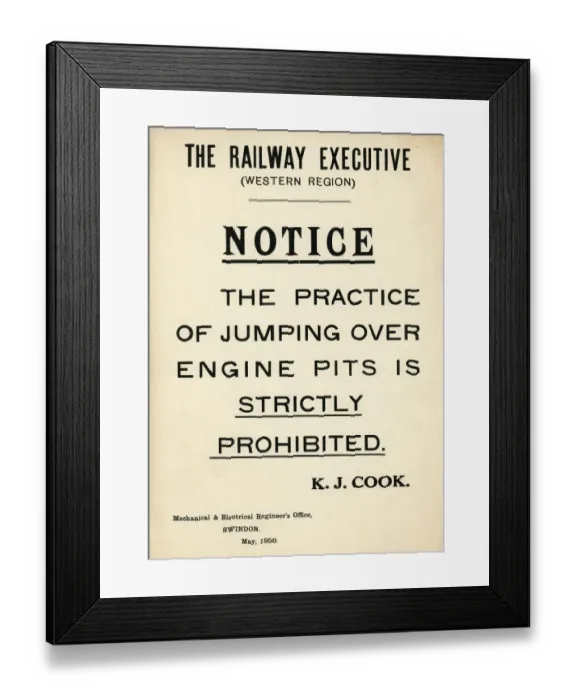Framed Print : British Railways Notice, 1950 Framed Print : British Railways Notice, 1950