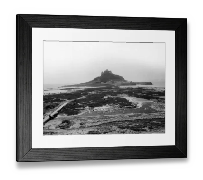 Framed Print : St Michaels Mount at Low Tide, August 1928 Framed Print : St Michaels Mount at Low Tide, August 1928
