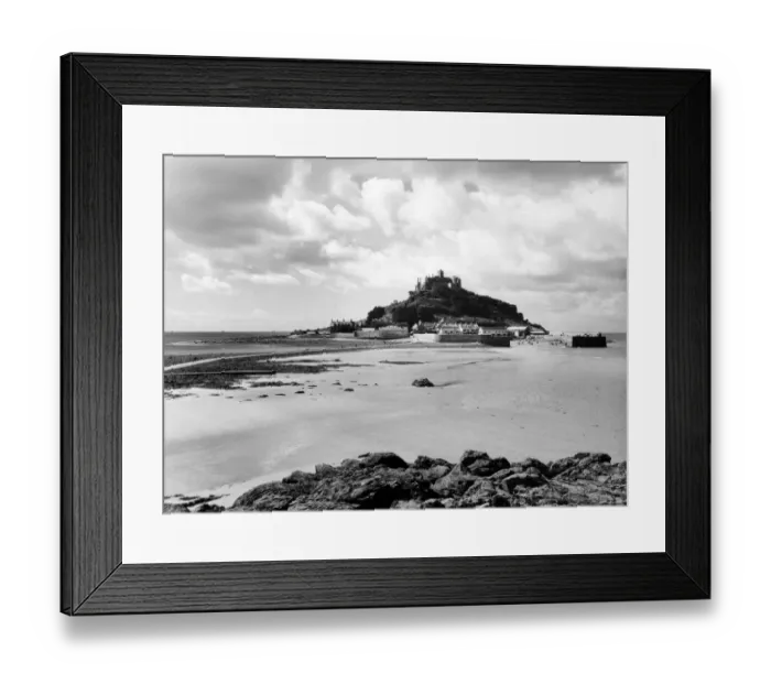 Framed Print : St Michaels Mount at Low Tide, August 1935