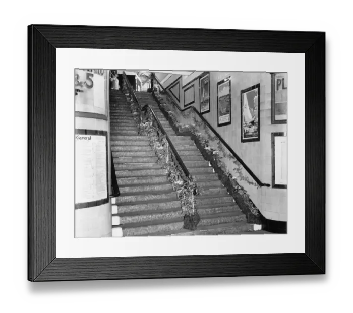 Framed Print : Royal Visit to Cardiff - Station Decorations, 5th August 1960 Framed Print : Royal Visit to Cardiff - Station Decorations, 5th August 1960