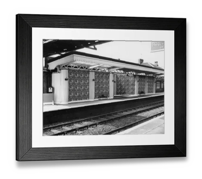 Framed Print : Royal Tour of Worcestershire & Herefordshire - Leominster Station Decorations, April 1957 Framed Print : Royal Tour of Worcestershire & Herefordshire - Leominster Station Decorations, April 1957