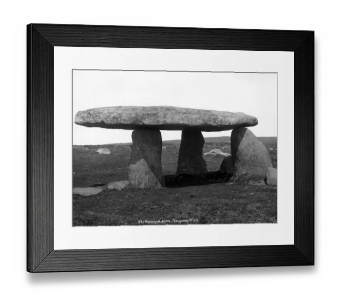 Framed Print : Cromlech Stone, near Penzance, December 1925 Framed Print : Cromlech Stone, near Penzance, December 1925