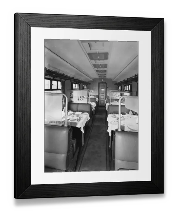 Framed Print : Third Class Saloon, Restaurant Car, 1938 Framed Print : Third Class Saloon, Restaurant Car, 1938