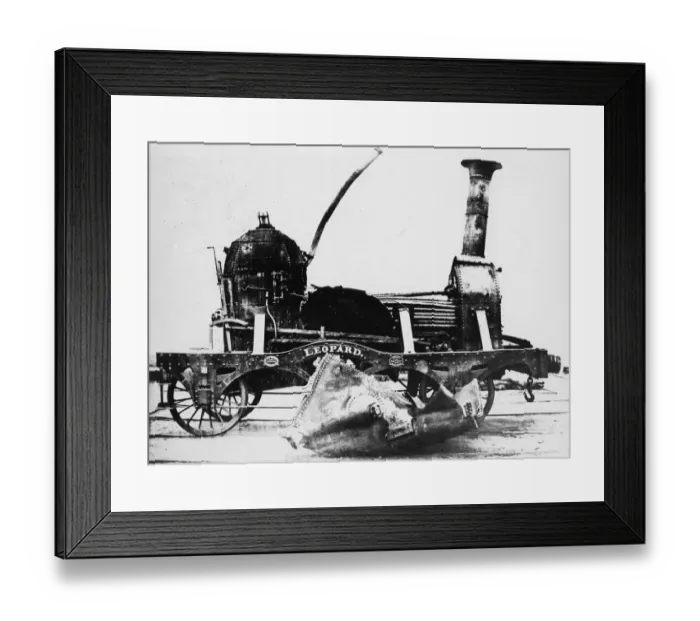 Framed Print : Leopard, after boiler explosion, 1857 Framed Print : Leopard, after boiler explosion, 1857