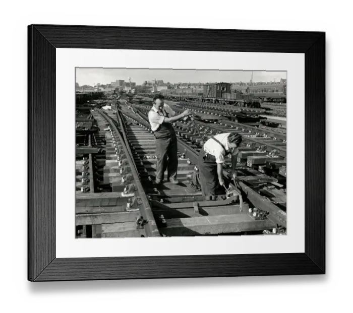 Framed Print : Track Renewal at Paddington Station, 1967