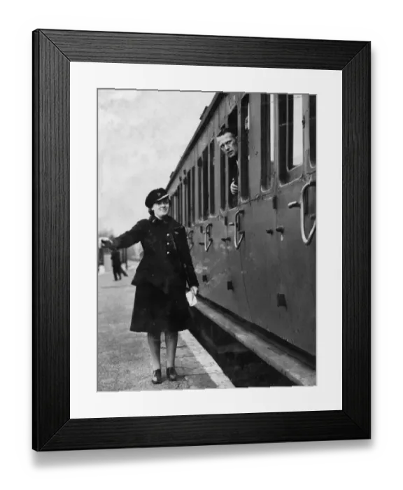 Framed Print : Female Stationmaster, June 1941