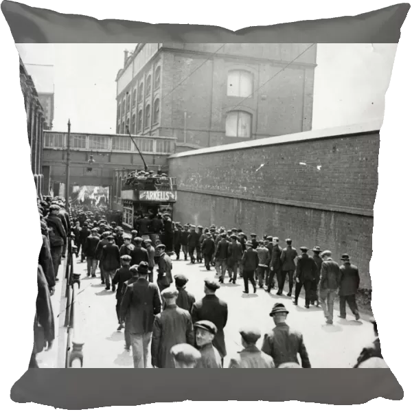 Men leaving Swindon Works, Rodbourne Road entrance, 1928