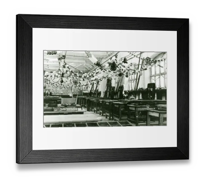 Framed Print : Christmas in No 9 Carriage Trimming Shop, 1938