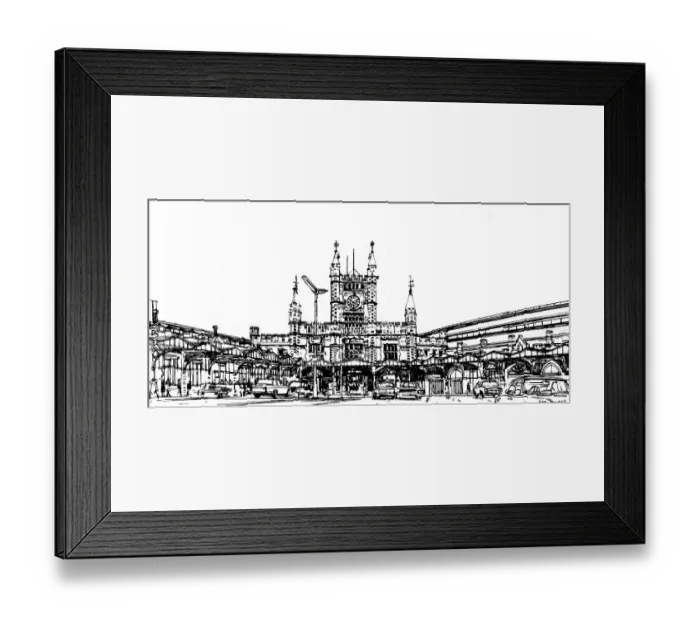 Framed Print : Bristol Temple Meads Sketch by Ken Howard