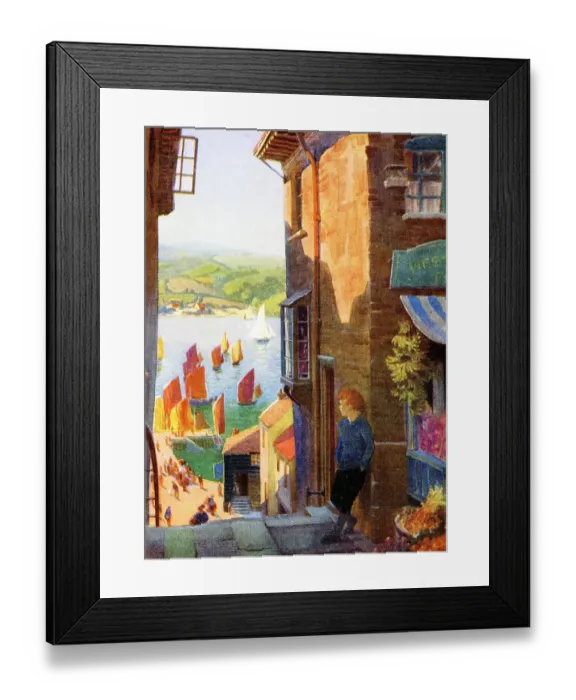 Framed Print : A Typical Cornish Fishing Town, 1924 Framed Print : A Typical Cornish Fishing Town, 1924