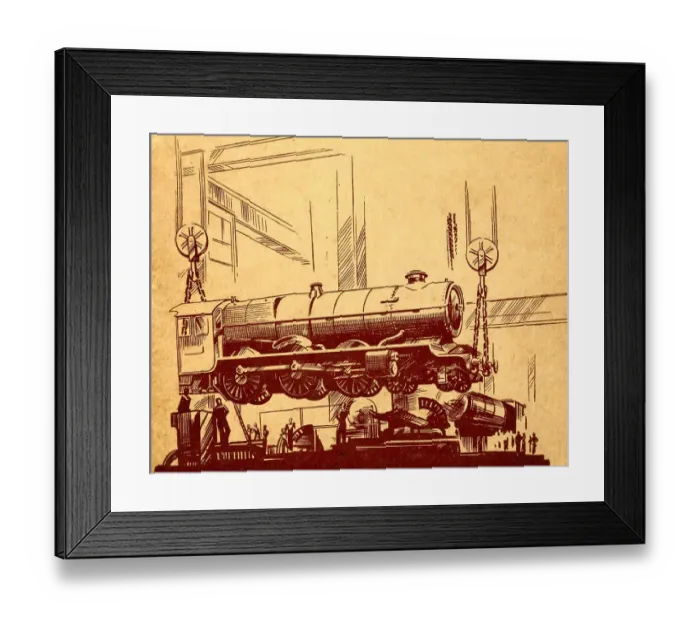 Framed Print : Swindon Works Locomotive Workshops Scene