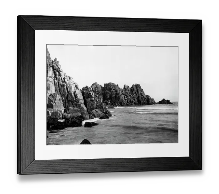 Framed Print : Treen Castle Rocks near Porthcurno, Cornwall, 1924