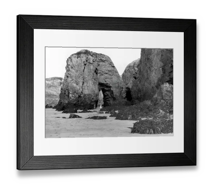 Framed Print : Rocks at Perranporth, Cornwall, c. 1928 Framed Print : Rocks at Perranporth, Cornwall, c. 1928