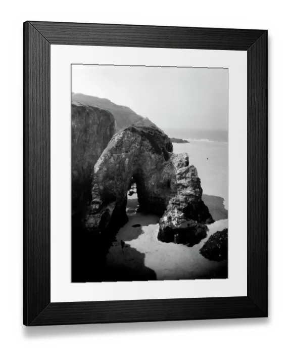 Framed Print : Perranporth Rocks, Cornwall, 1928 Framed Print : Perranporth Rocks, Cornwall, 1928