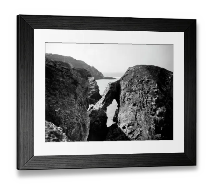 Framed Print : Perranporth Rocks, Cornwall, 1928 Framed Print : Perranporth Rocks, Cornwall, 1928
