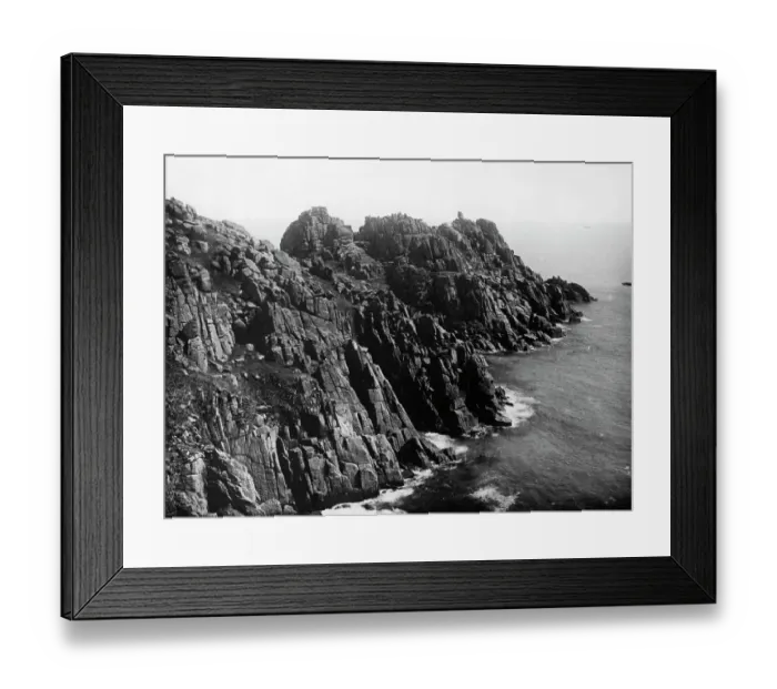 Framed Print : Treen Castle Rocks near Porthcurno, Cornwall, 1924 Framed Print : Treen Castle Rocks near Porthcurno, Cornwall, 1924