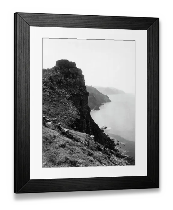 Framed Print : Castle Rock at Lynmouth, Devon, c. 1920s Framed Print : Castle Rock at Lynmouth, Devon, c. 1920s