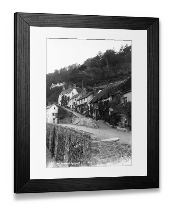Framed Print : Old Cottages at Lynmouth, Devon, 1924