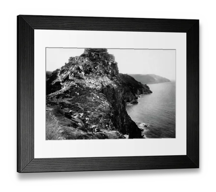Framed Print : Castle Rock near Lynmouth, Devon, 1924 Framed Print : Castle Rock near Lynmouth, Devon, 1924