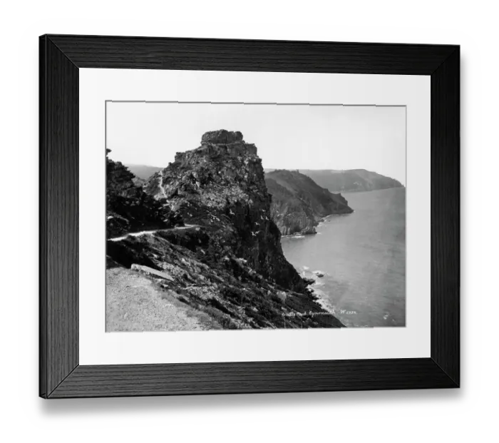 Framed Print : Castle Rock near Lynmouth, Devon, 1924 Framed Print : Castle Rock near Lynmouth, Devon, 1924