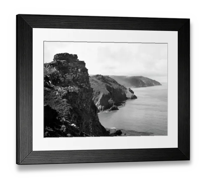 Framed Print : Castle Rock near Lynton, Devon, 1950