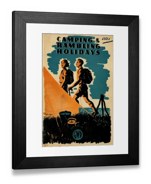 Framed Print : GWR Publicity Guide - Camping and Rambling Holidays