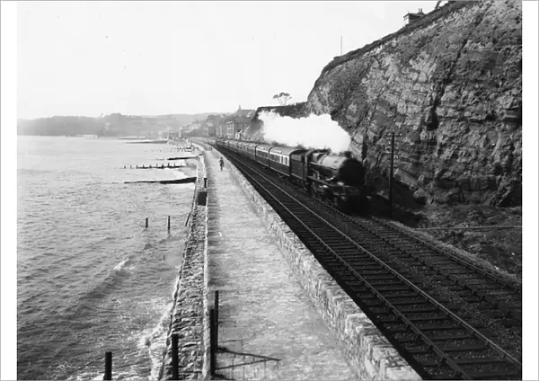 King Class locomotive at Dawlish, 1933
