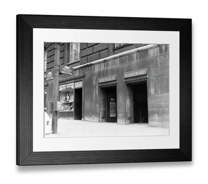 Framed Print : Entrance to Mersey Railway, Water Street, Liverpool