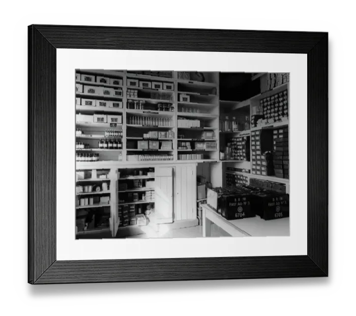 Framed Print : Swindon Works General Stores, First Aid Section, about 1950