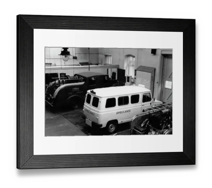 Framed Print : Swindon Works ambulance in the 1950s Framed Print : Swindon Works ambulance in the 1950s