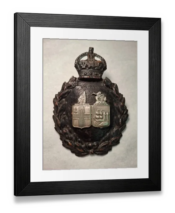 Framed Print : GWR Police Cap Badge