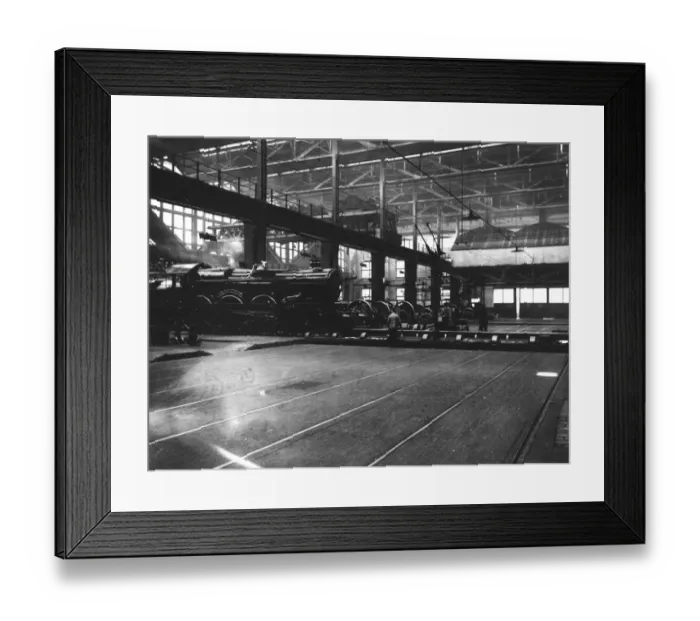 Framed Print : No 5055, Lydford Castle, at Swindon Works, c1950s Framed Print : No 5055, Lydford Castle, at Swindon Works, c1950s