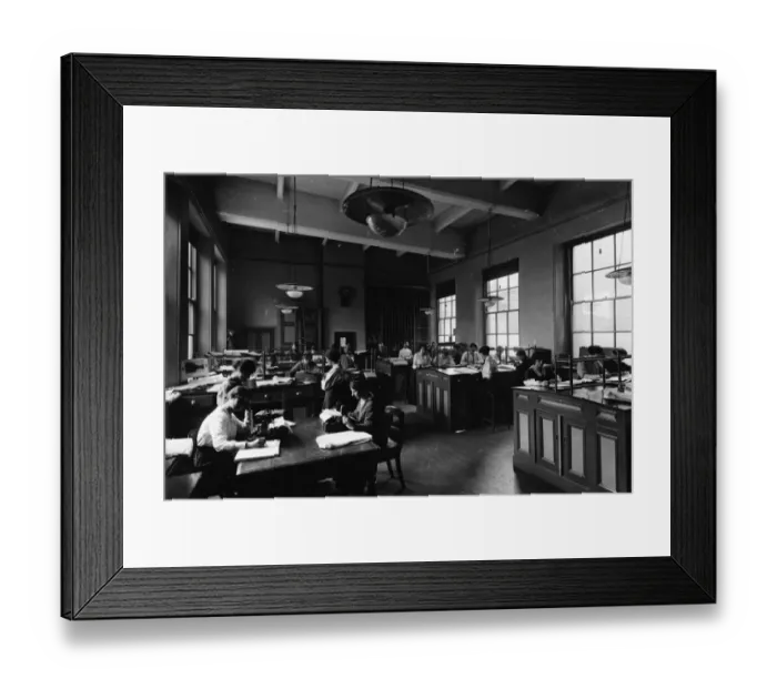 Framed Print : Office Staff at Paddington Station, c. 1920s Framed Print : Office Staff at Paddington Station, c. 1920s