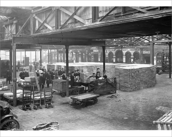 Parcel handling at Paddington Station, c. 1920s