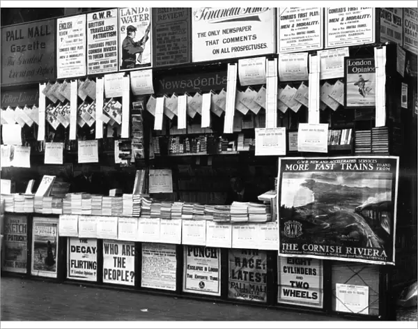Wymans Bookstall at Paddington Station, 1913